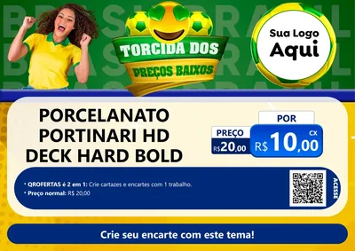 Modelo de Cartaz para Cartaz A4 Horizontal com o tema Torcida dos Preços Baixos - Copa para Pisos e revestimentos