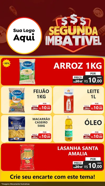 Modelo de TV para TV Vertical com o tema Segunda Imbatível para Supermercado