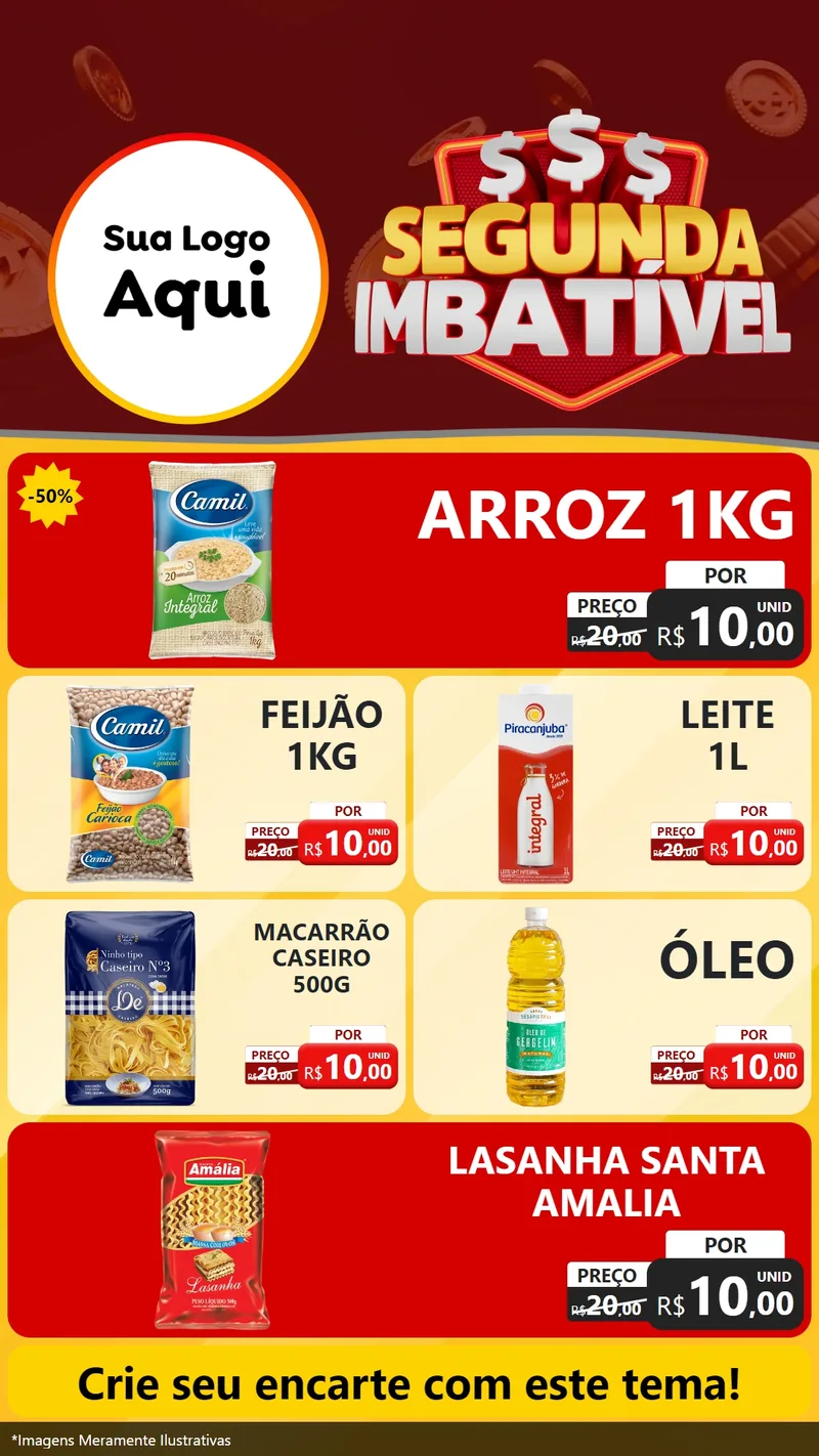 Modelo de TV para TV Vertical com o tema Segunda Imbatível para Supermercado