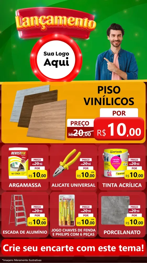 Modelo de Rede Social para Stories com o tema Lançamento para Material para Construção