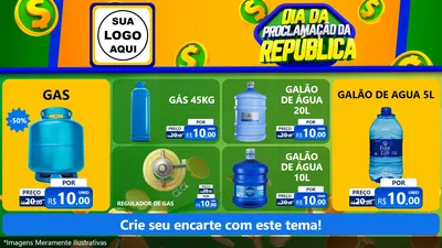 Modelo de TV para TV Horizontal com o tema Dia Da Proclamação da República para Água e gás