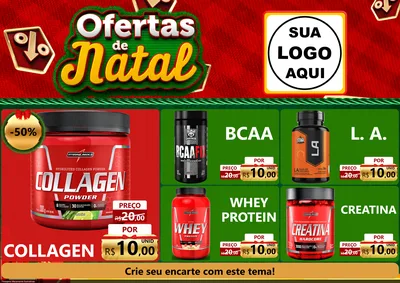 Modelo de Encarte para Encarte A4 Horizontal com o tema Ofertas de Natal para Suplementos alimentares