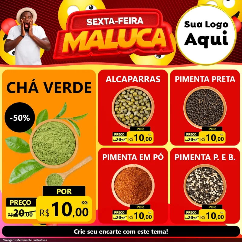 Modelo de Rede Social para Feed Facebook com o tema Sexta-feira Maluca para Produtos Naturais