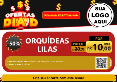 Modelo de Cartaz para Cartaz A4 Horizontal com o tema Ofertas Dia D para Floricultura e jardim