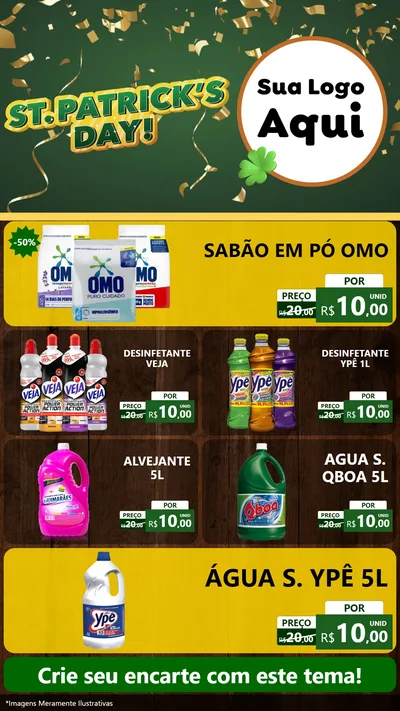 Modelo de TV para TV Vertical com o tema St Patriks Day para Produtos de Limpeza