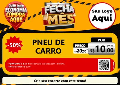 Modelo de Cartaz para Cartaz A4 Horizontal com o tema Fecha Mês para Auto peças