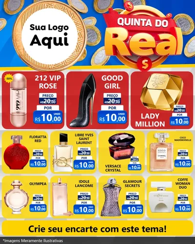 Modelo de Rede Social para Feed Instagram com o tema Quinta do Real para Perfumes