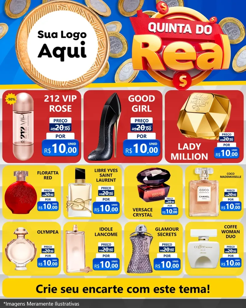 Modelo de Rede Social para Feed Instagram com o tema Quinta do Real para Perfumes