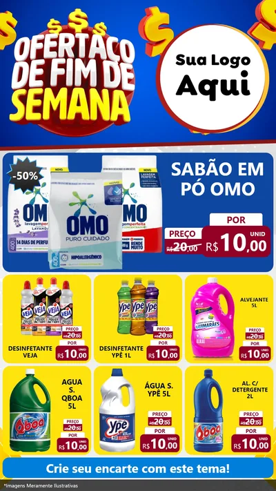 Modelo de Rede Social para Stories com o tema Ofertaço de Fim de Semana para Produtos de Limpeza