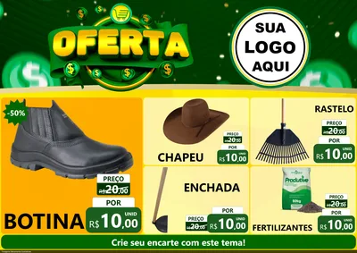 Modelo de Encarte para Encarte A4 Horizontal com o tema Oferta para Agropecuária