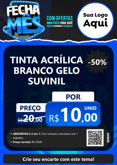 Modelo de Cartaz para Cartaz A4 Vertical com o tema Fecha Mês para Tintas e Ferramentas