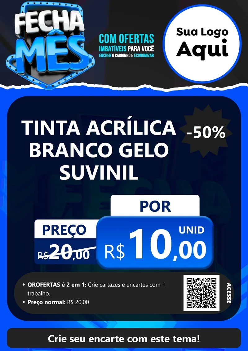 Modelo de Cartaz para Cartaz A4 Vertical com o tema Fecha Mês para Tintas e Ferramentas