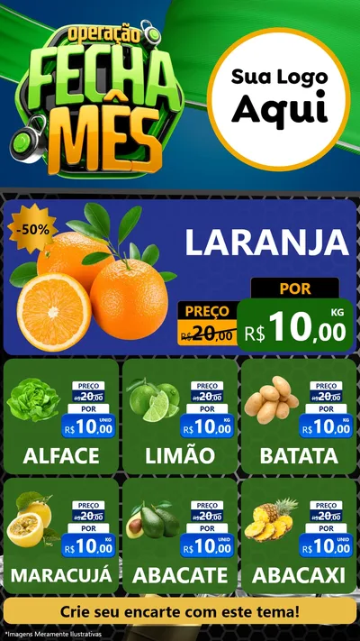 Modelo de Rede Social para Stories com o tema Operação Fecha Mês para Hortifrúti