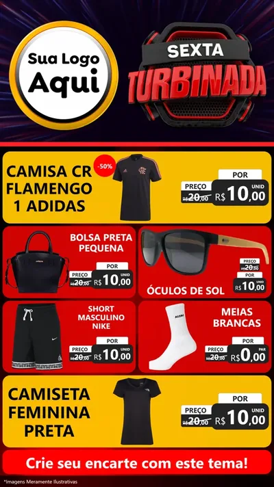 Modelo de TV para TV Vertical com o tema Sexta Turbinada para Roupas e acessórios