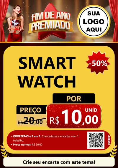 Modelo de Cartaz para Cartaz A4 Vertical com o tema Fim de Ano Premiado para Informática