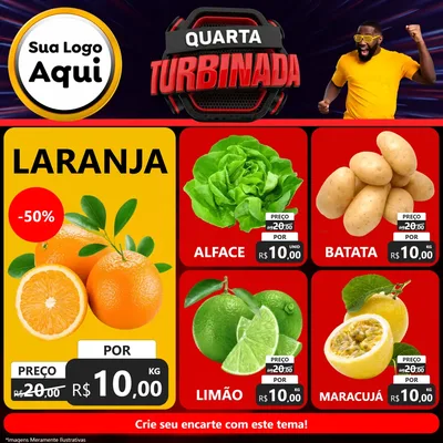 Modelo de Rede Social para Feed Facebook com o tema Quarta Turbinada para Hortifrúti