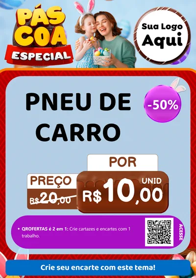 Modelo de Cartaz para Cartaz A4 Vertical com o tema Páscoa Especial para Auto peças