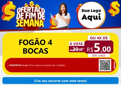 Modelo de Cartaz para Cartaz A4 Horizontal com o tema Ofertaço de Fim de Semana para Móveis e Eletro