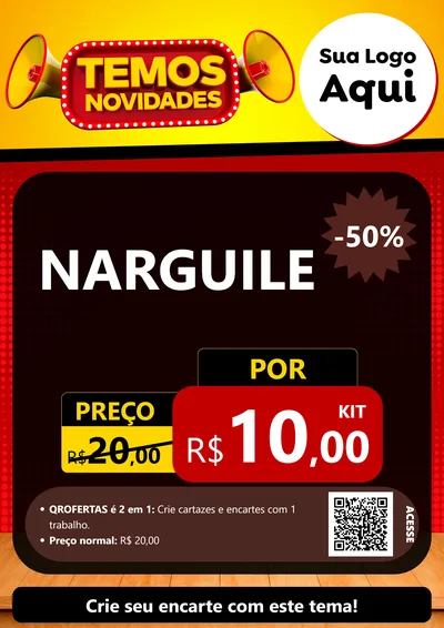 Modelo de Cartaz para Cartaz A4 Vertical com o tema Temos Novidades para Tabacaria