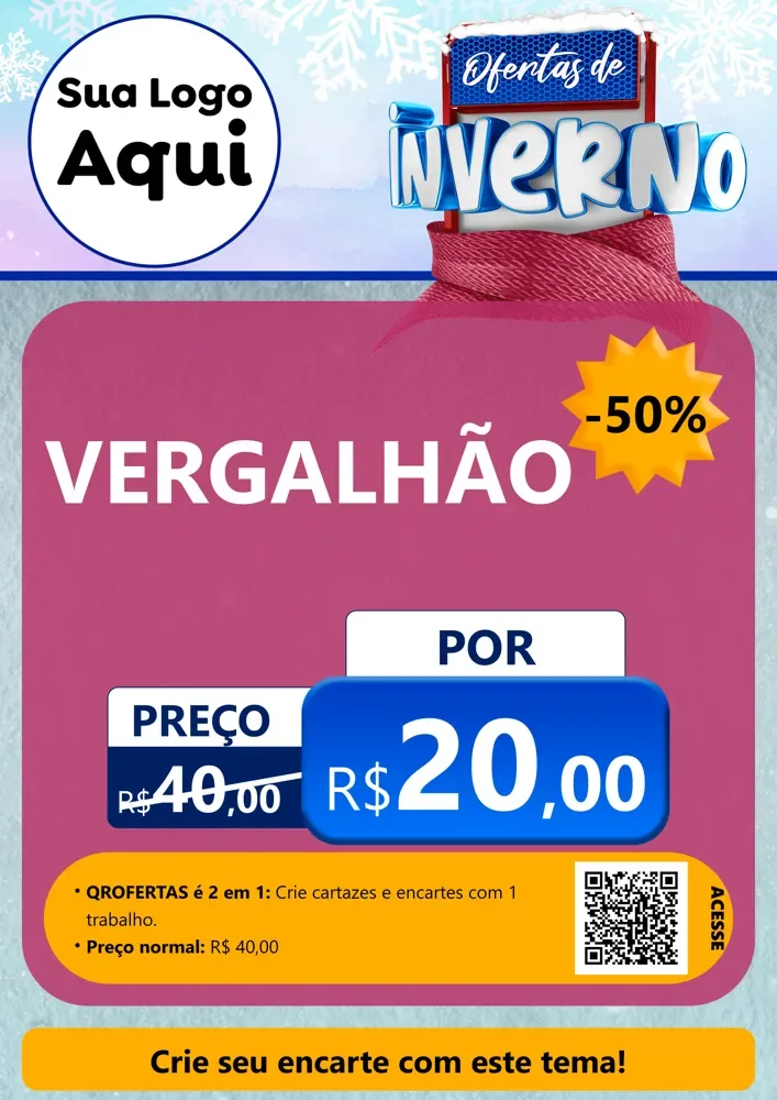 Modelo de Cartaz para Cartaz A4 Vertical com o tema Ofertas de Inverno para Ferragens
