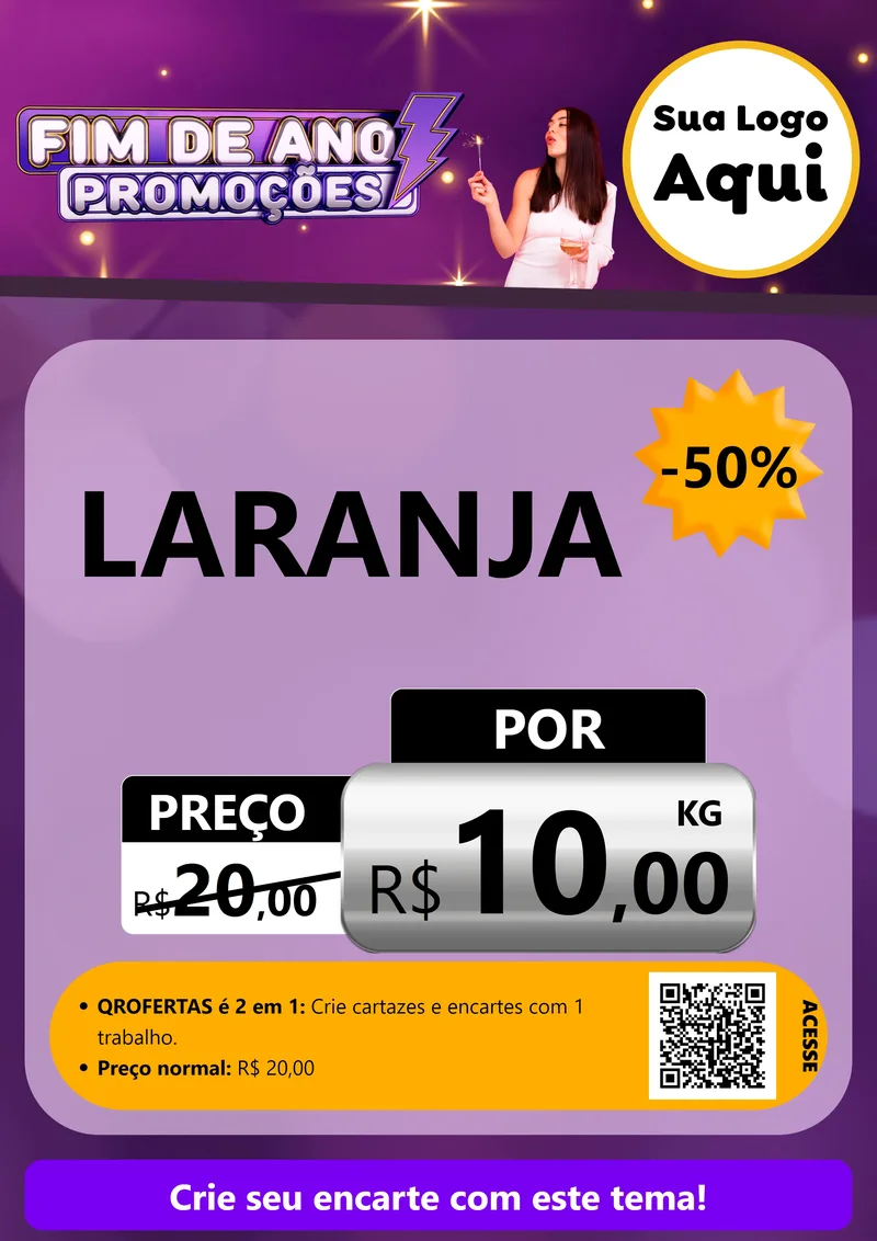 Modelo de Cartaz para Cartaz A4 Vertical com o tema Fim de Ano Promoções para Hortifrúti