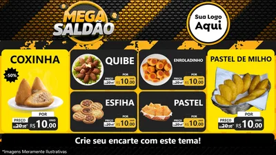 Modelo de TV para TV Horizontal com o tema Mega Saldão para Salgadaria