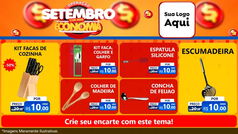 Modelo de TV para TV Horizontal com o tema Operação Setembro Com Muita Economia para Utilidades Domésticas