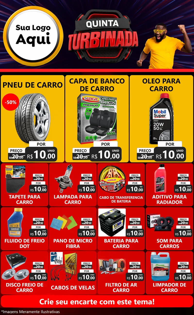 Modelo de Encarte para Encarte Grande com o tema Quinta Turbinada para Auto peças