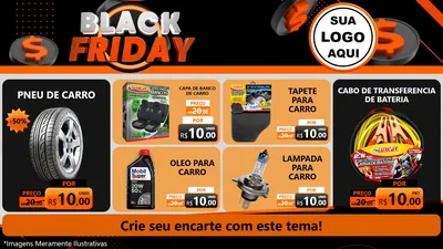 Modelo de TV para TV Horizontal com o tema Black Friday para Auto peças