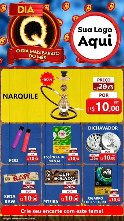 Modelo de Rede Social para Stories com o tema Dia Q - O Dia Mais Barato Do Mês para Tabacaria