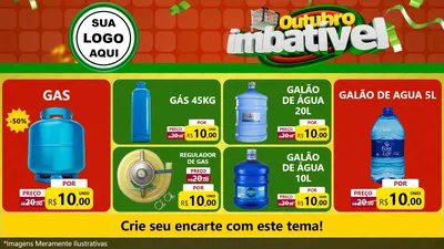 Modelo de TV para TV Horizontal com o tema Outubro Imbatível para Água e gás