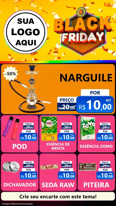 Modelo de Rede Social para Stories com o tema Black Friday para Tabacaria