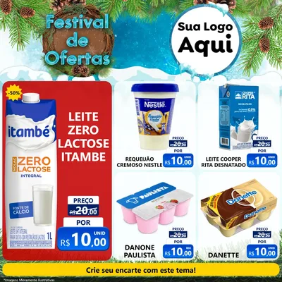 Modelo de Rede Social para Feed Facebook com o tema Festival de Ofertas - Inverno para Frios e Laticínios