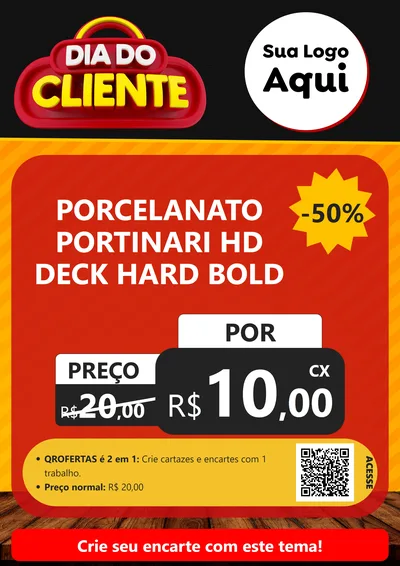 Modelo de Cartaz para Cartaz A4 Vertical com o tema Dia do Cliente para Pisos e revestimentos