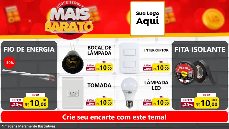 Modelo de TV para TV Horizontal com o tema Mais Barato para Materiais Elétricos