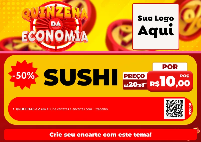 Modelo de Cartaz para Cartaz A4 Horizontal com o tema Quinzena Da Economia para Comida japonesa