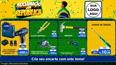 Modelo de TV para TV Horizontal com o tema Proclamação da República para Maquinas e Ferramentas