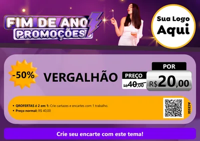 Modelo de Cartaz para Cartaz A4 Horizontal com o tema Fim de Ano Promoções para Ferragens