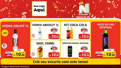 Modelo de TV para TV Horizontal com o tema Dia N o Dia Mais Barato do Mês para Distribuidora de bebidas