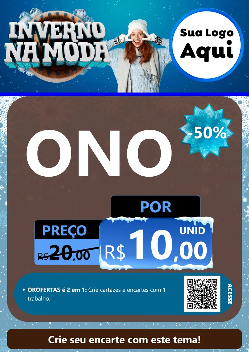 Modelo de Cartaz para Cartaz A4 Vertical com o tema Inverno na Moda para Óticas