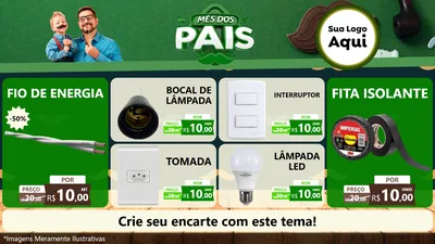 Modelo de TV para TV Horizontal com o tema Mês dos Pais para Materiais Elétricos
