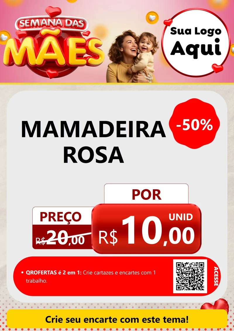Modelo de Cartaz para Cartaz A4 Vertical com o tema Semana das Mães para Bebês