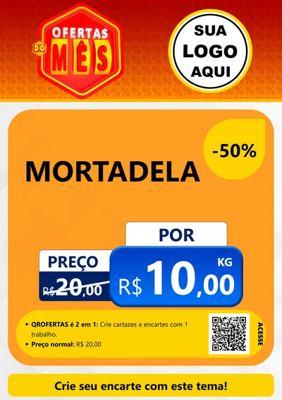 Modelo de Cartaz para Cartaz A4 Vertical com o tema Ofertas do Mês para Frios e Laticínios