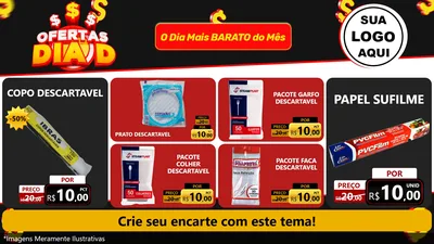 Modelo de TV para TV Horizontal com o tema Ofertas Dia D para Embalagens