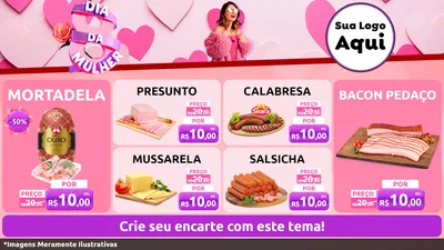 Modelo de TV para TV Horizontal com o tema Dia da Mulher para Frios e Laticínios