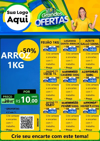 Modelo de Cartaz para Cartaz A4 Vertical com o tema Grandes Ofertas para Supermercado