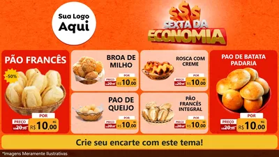Modelo de TV para TV Horizontal com o tema Sexta da Economia para Padaria