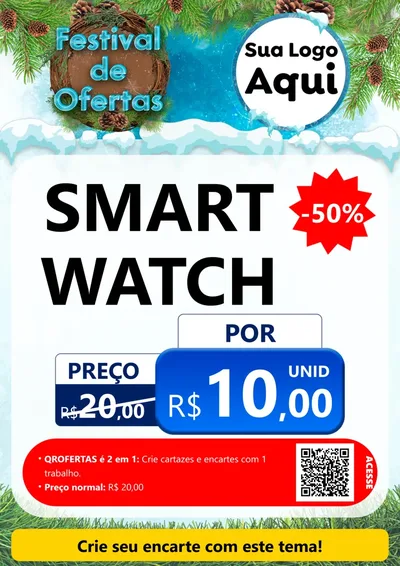 Modelo de Cartaz para Cartaz A4 Vertical com o tema Festival de Ofertas - Inverno para Informática