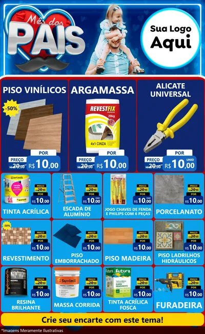 Modelo de Encarte para Encarte Grande com o tema Mês Dos Pais para Material para Construção