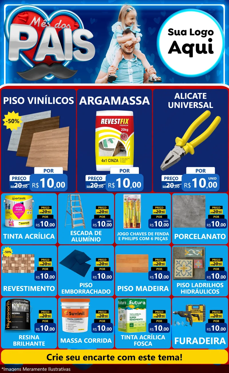Modelo de Encarte para Encarte Grande com o tema Mês Dos Pais para Material para Construção